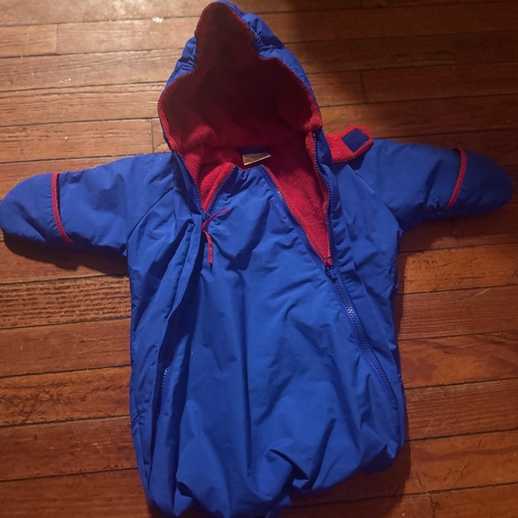 Vintage rugged bear infant car seat stroller winter bunting snowsuit - Picture 1 of 9